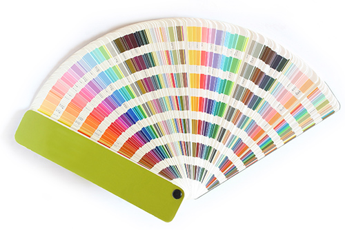 Book of color swatches fanned out